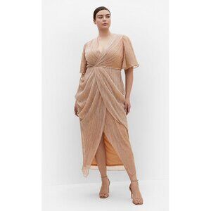 NWT City Chic Women's Plus Maxi Dress - Lily Sparkle Soft Blush, MOB Size 16W